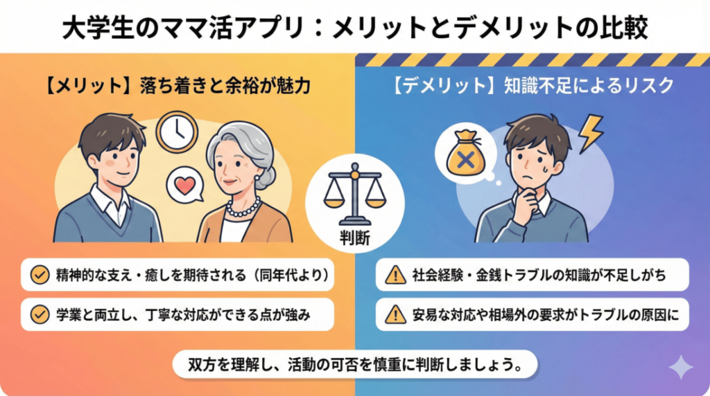 大学生がママ活アプリを使うメリット・デメリット